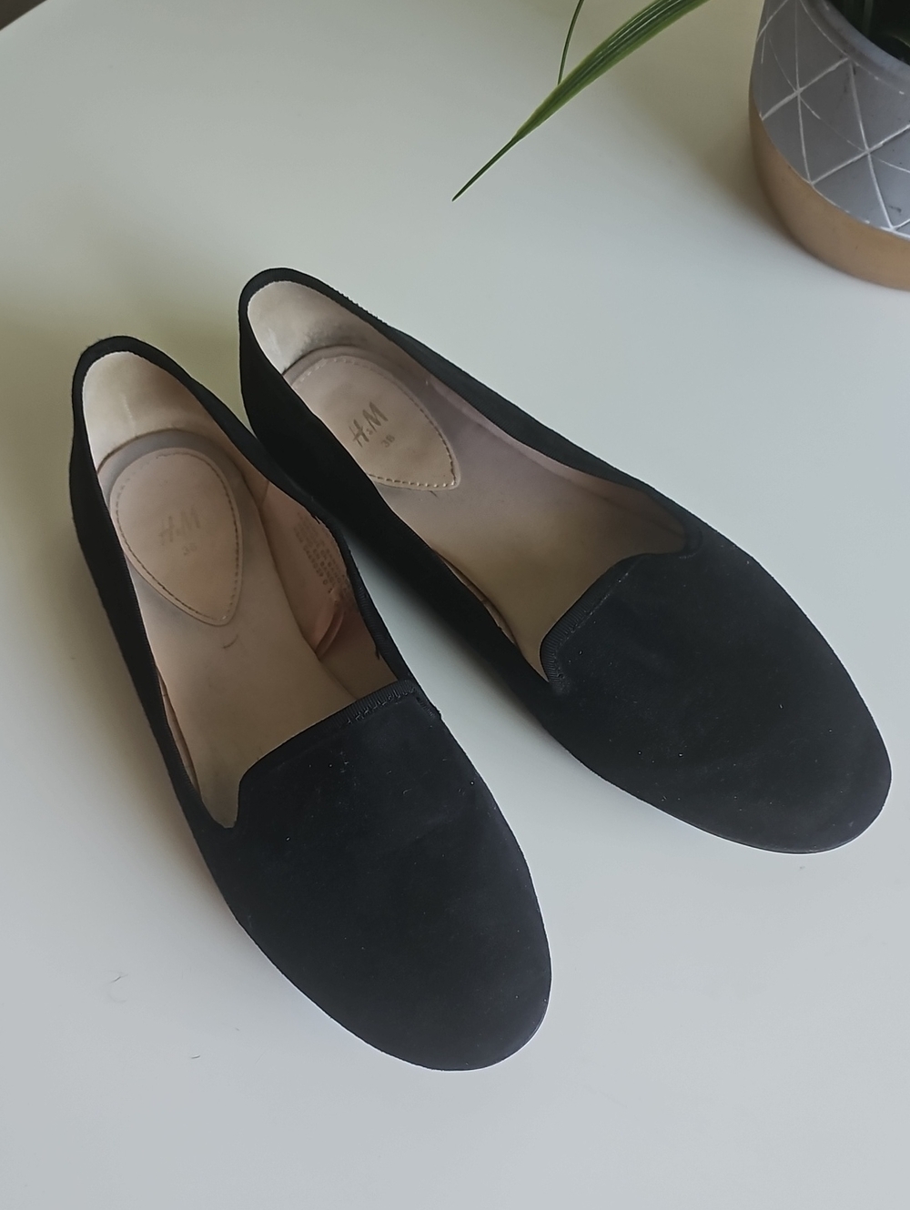 Well Worn Work Flats Black Suede-Look Women's Loafers
